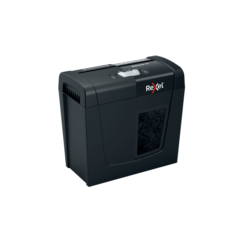 Destructeur de documents Rexel Secure X6 coupe croiséeCoupe croisée, niveau de sécurité P-4 (4 X 40mm)Détruit jusqu’à 06 feuilles (80grs) à la fois, corbeille de 10 litres (100 feuilles)