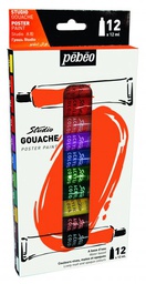 [PEPEGO1212ML668800] - PEINTURE PEBEO GOUACHE 12X12ML 668800
