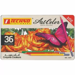 [CRCO36PCTE5301] - CRAYONS DE COULEUR 36PCS METAL TECHNO 5301